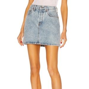 Wardrobe NYC Denim Mini Skirt Blue NWT